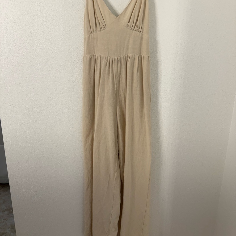 J. Crew Beige pant Jumpsuit .
